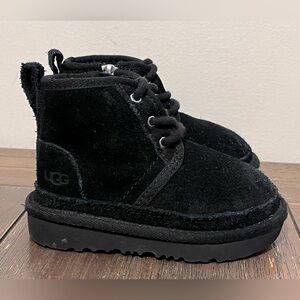 UGG Neumel Black Suede Chukka Boots Kids size 7c